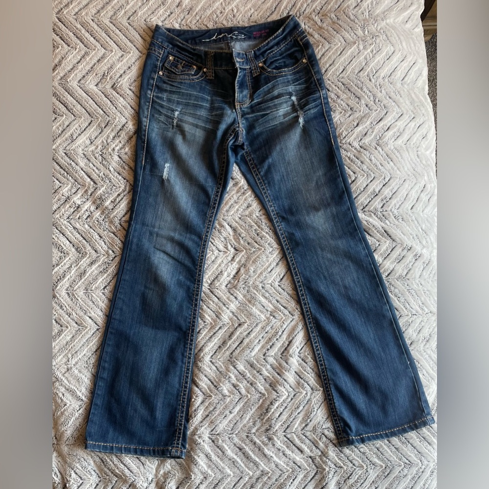 Inc Jeans Blue Denim with Jewel Embellishments, Size 2